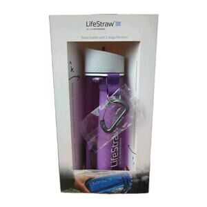LifeStraw Go Water Filter Bottle with 2 Stage Integrated Filter Purple